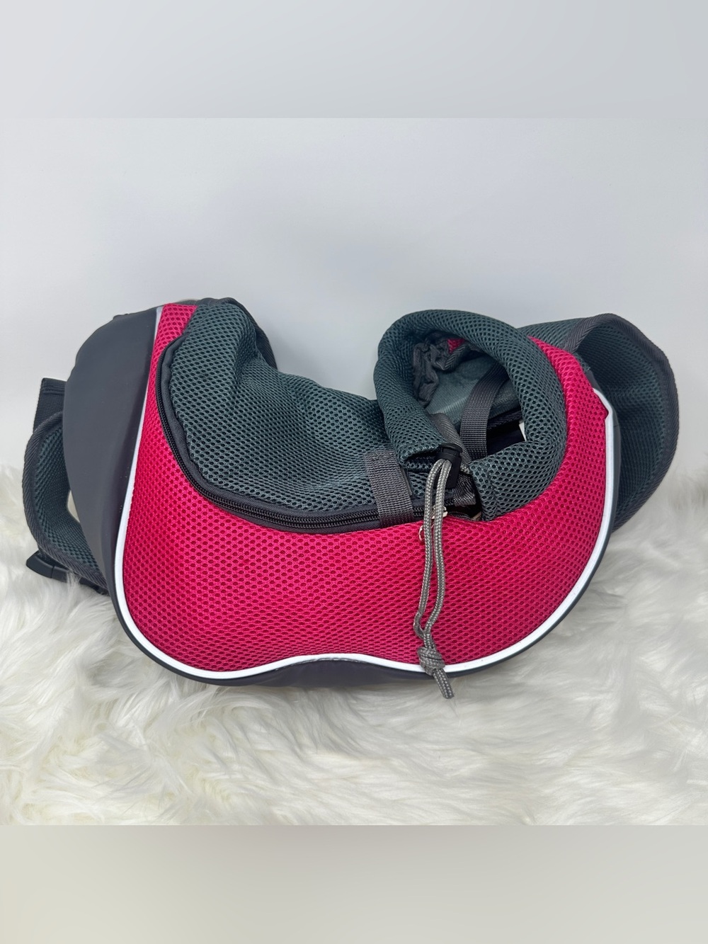Pet Carrier Sling in Pink and Gray